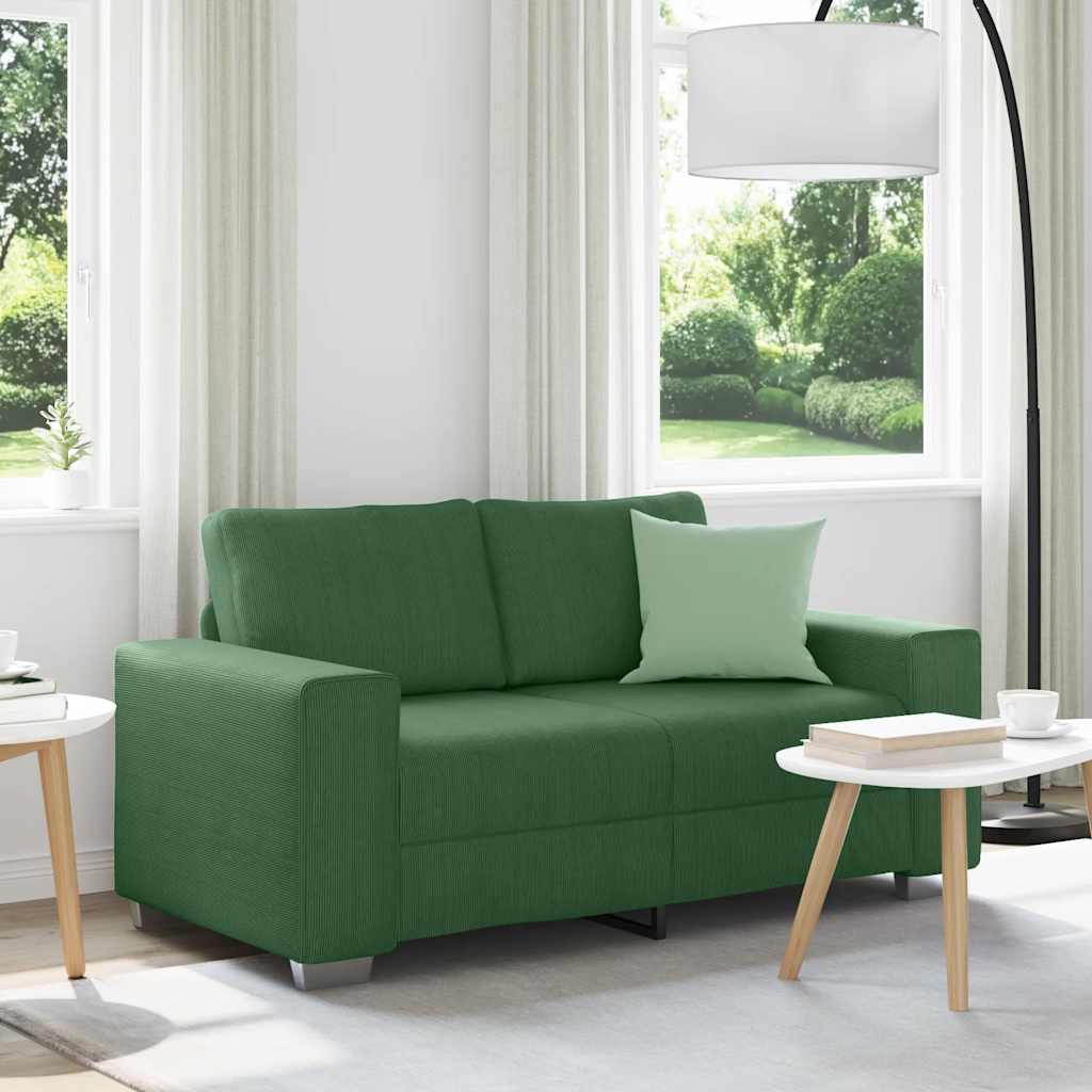 Dvosjed tamnozelene boje 160x77x82 cm korduro tkanine