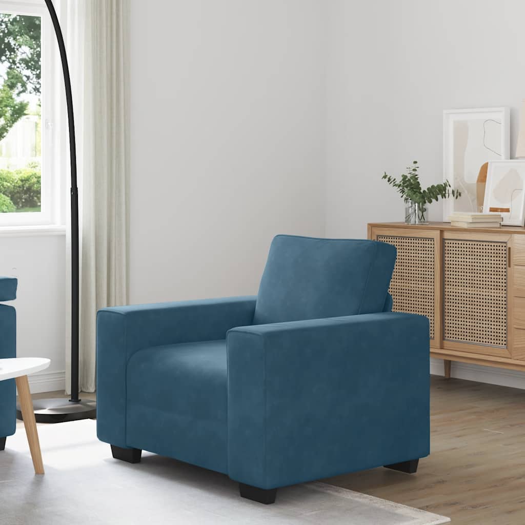Sofa fotelja plava 100x77x82 cm baršun