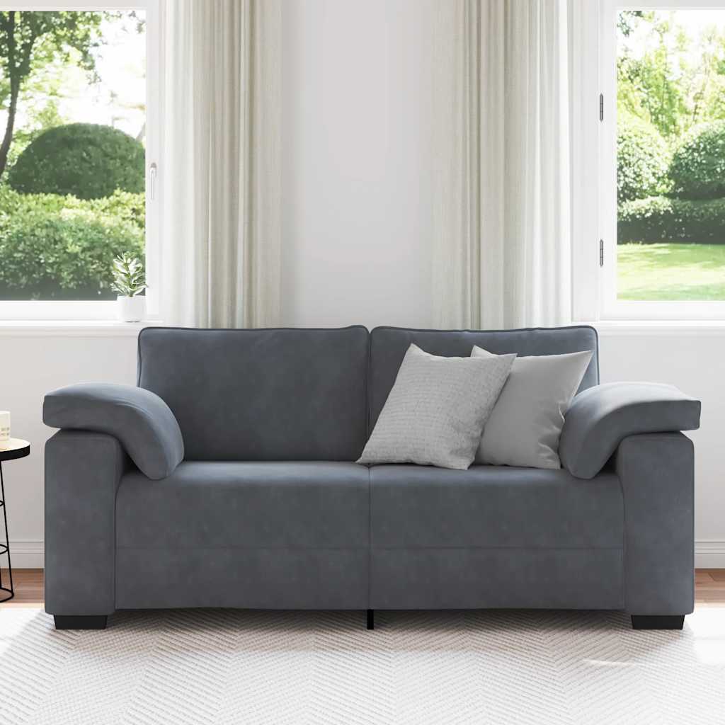 Dvosjed tamno sivi 180x77x82 cm baršun