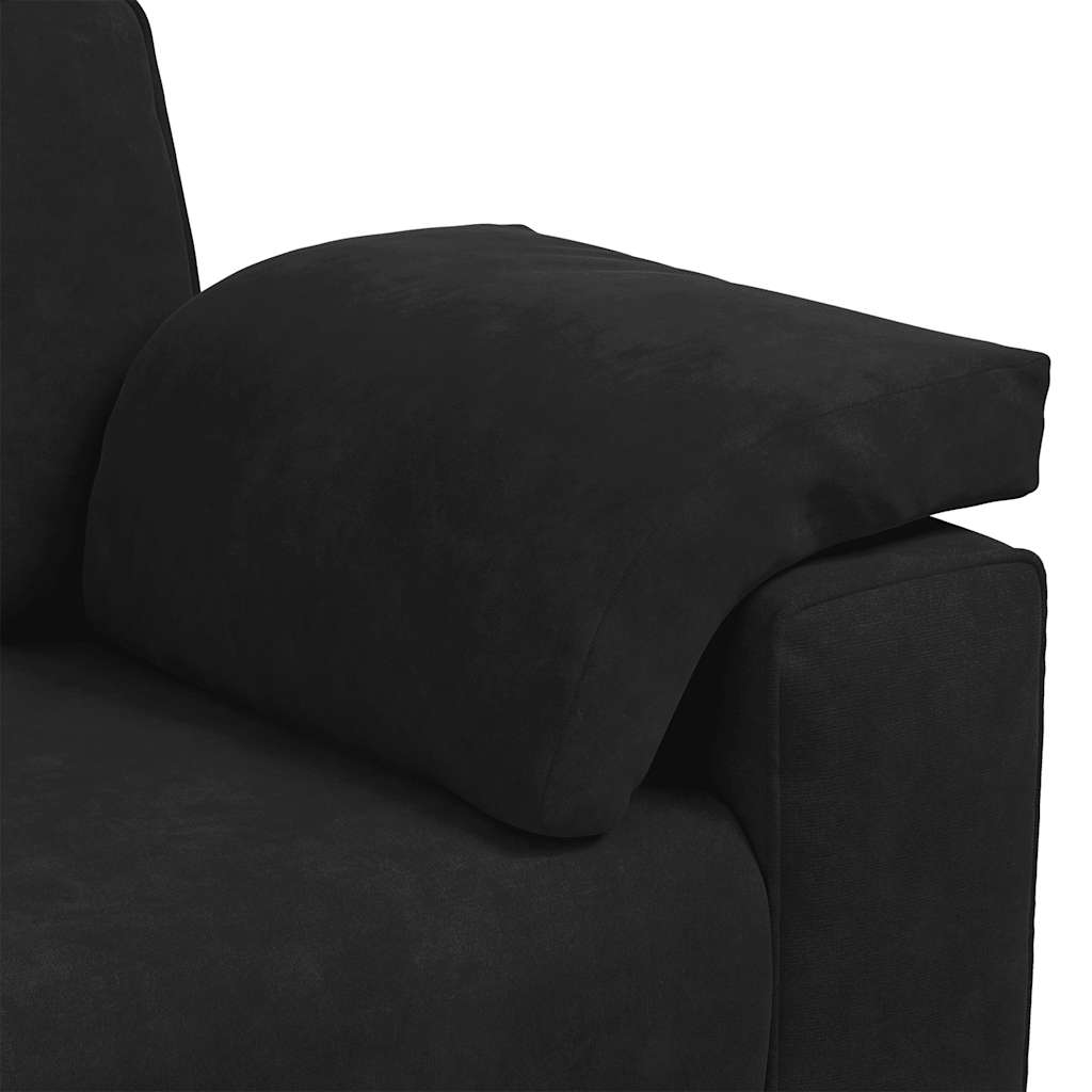 Trosjed Kauč Crni 220x77x82 cm Baršun