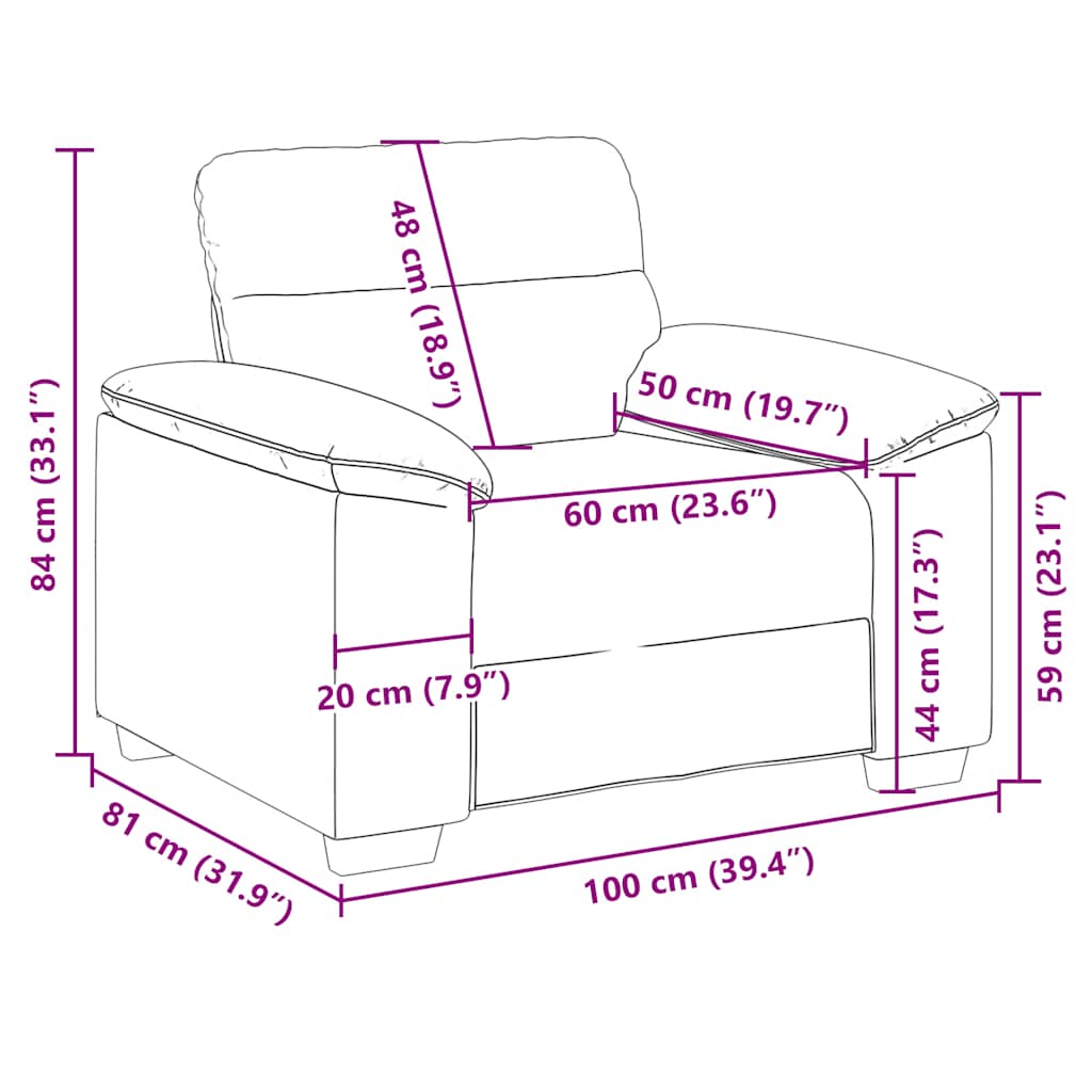 Sofa fotelja vino crvena 100x81x84 cm tkanina