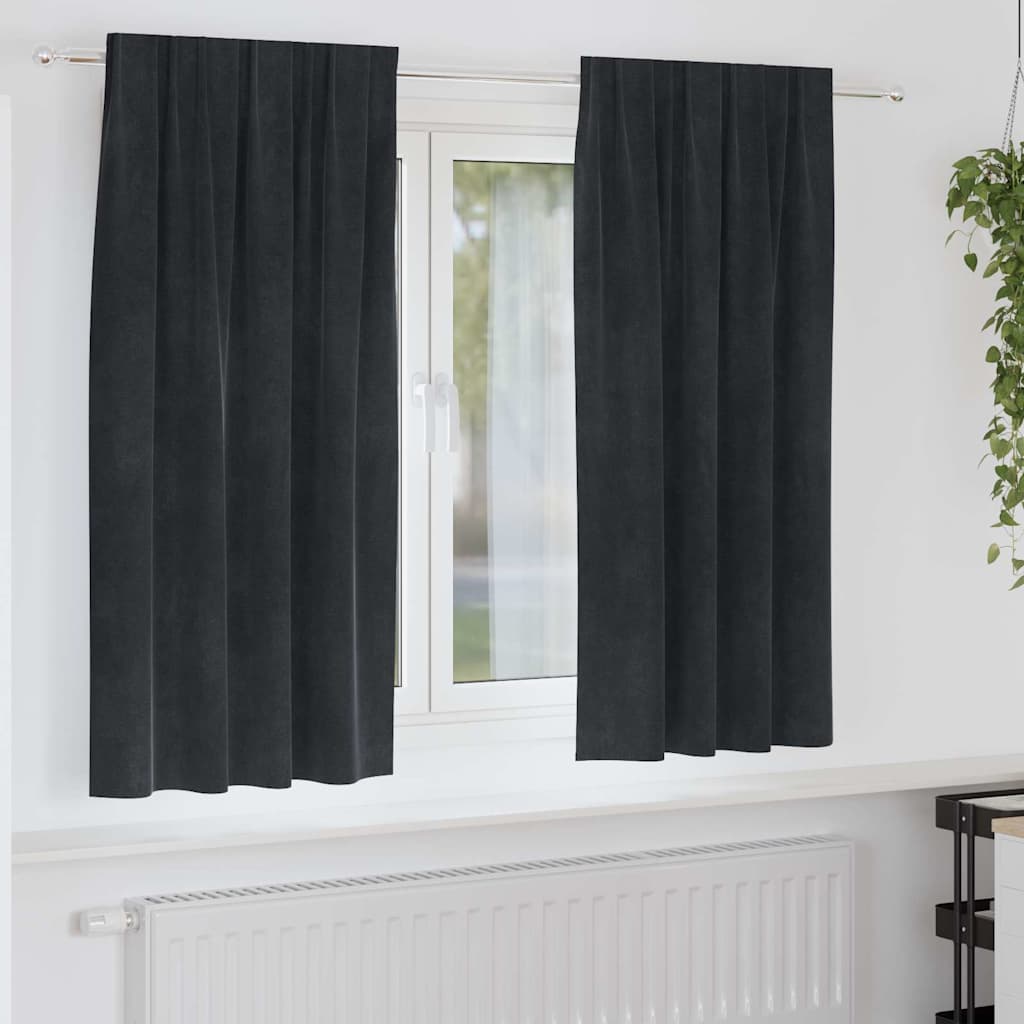Zavjese za zamračivanje 2 pcs Crna 140 x 175 cm Baršun