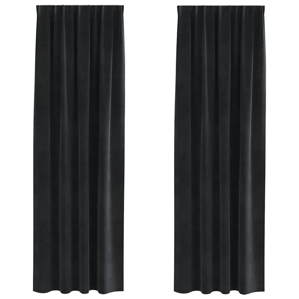 Zavjese za zamračivanje 2 pcs Crna 140 x 245 cm Baršun