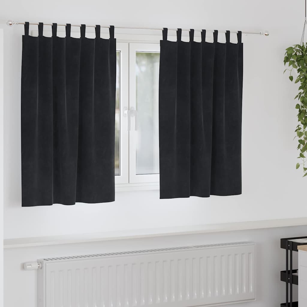 Zavjese za zamračivanje 2 kom. Crna 140 x 140 cm Baršun