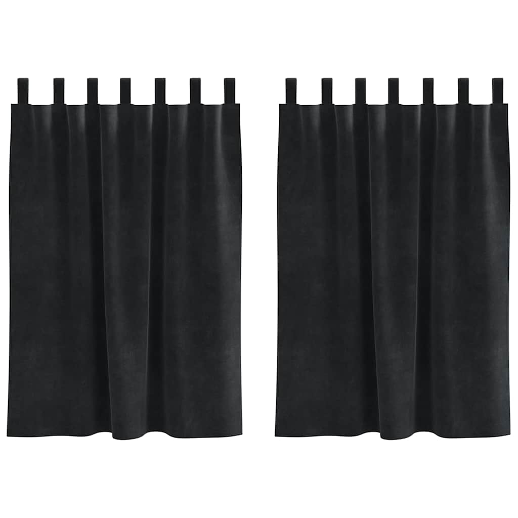 Zavjese za zamračivanje 2 kom. Crna 140 x 140 cm Baršun