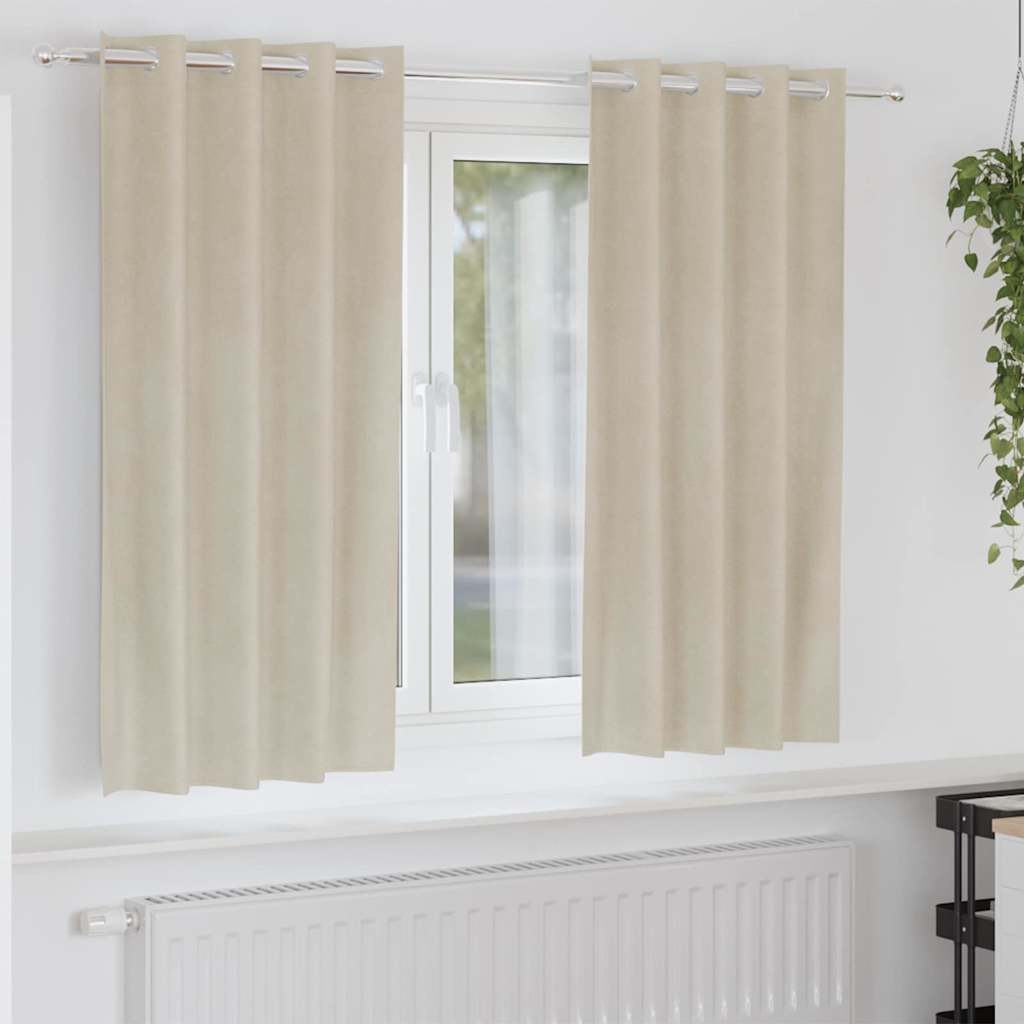 Zavjese za zamračivanje 2 pcs Krema 140 x 175 cm Baršun