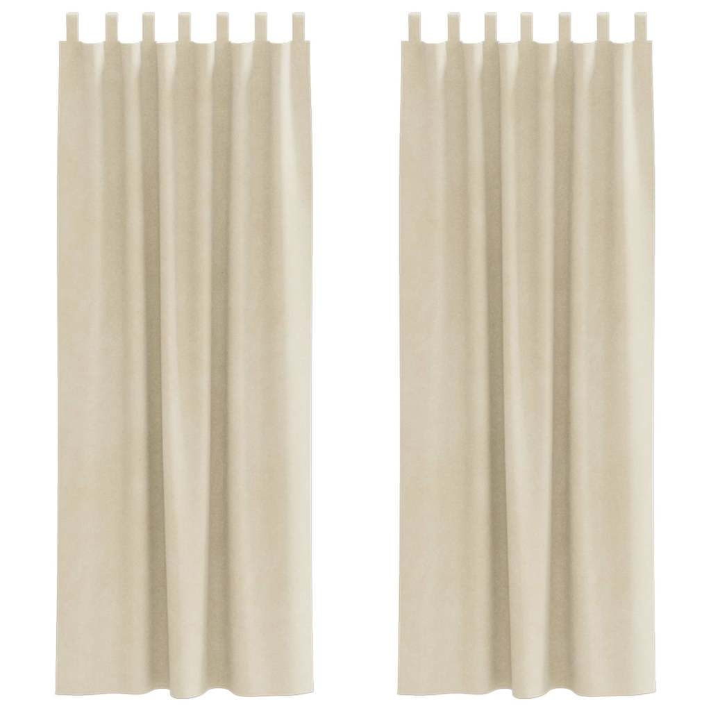 Zavjese za zamračivanje 2 pcs Krema 140 x 225 cm Baršun
