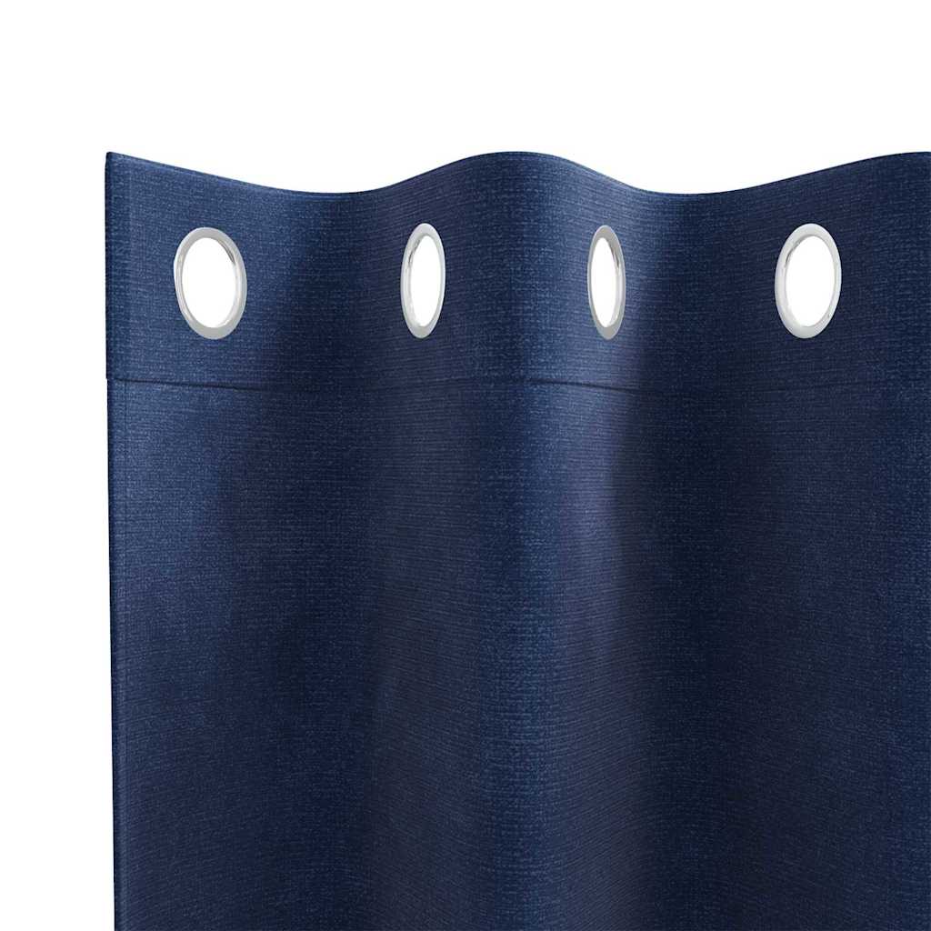 Zavjese za zamračivanje 2 pcs Tamno plava 140 x 245 cm Baršun