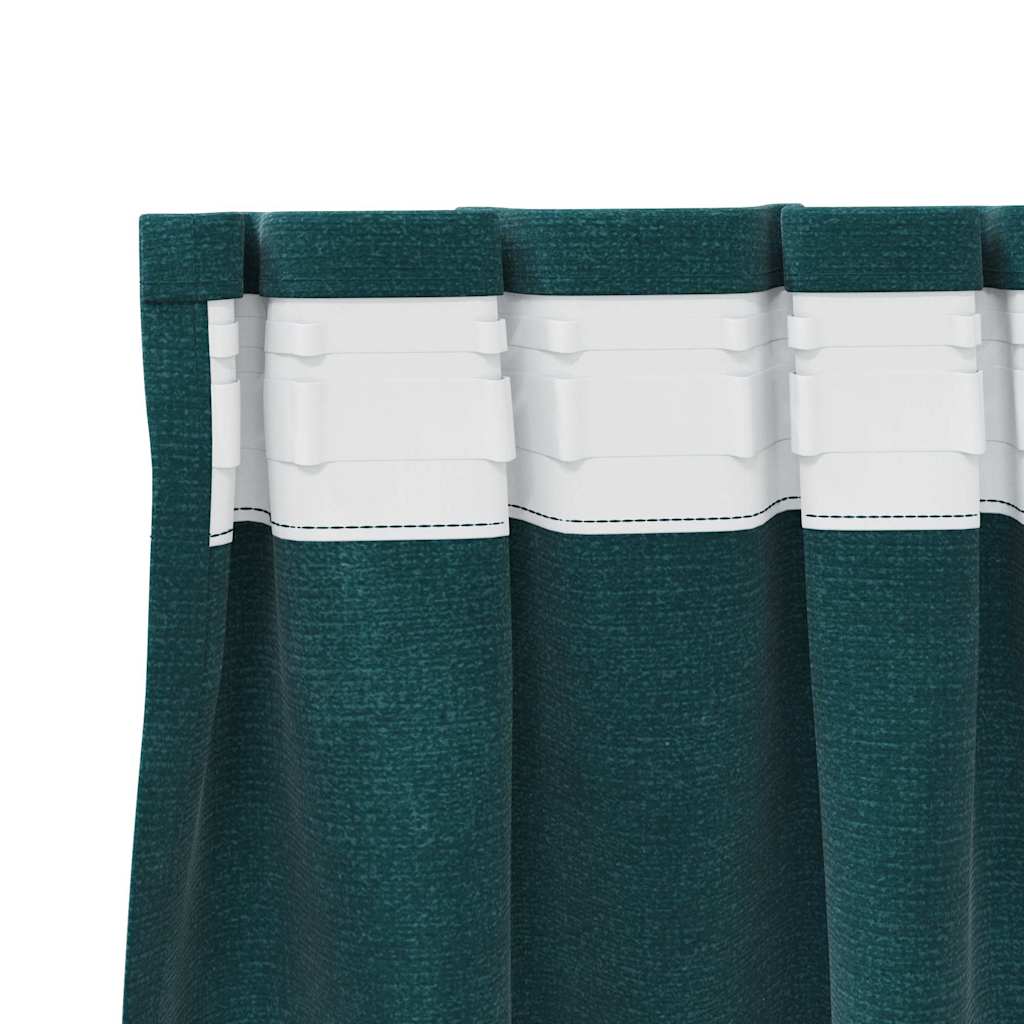 Zavjese za zamračivanje 2 pcs Tamnozelena 140 x 140 cm Baršun