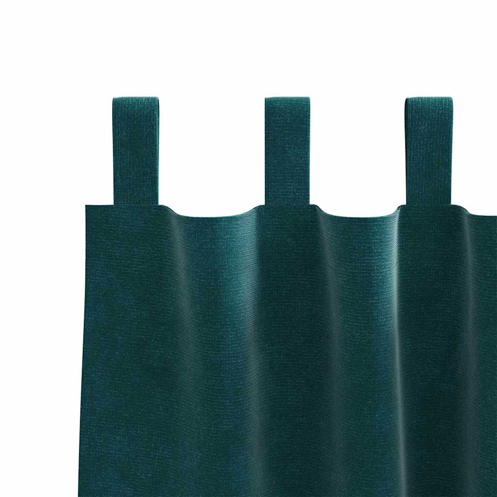 Zavjese za zamračivanje 2 pcs Tamnozelena 140 x 225 cm Baršun