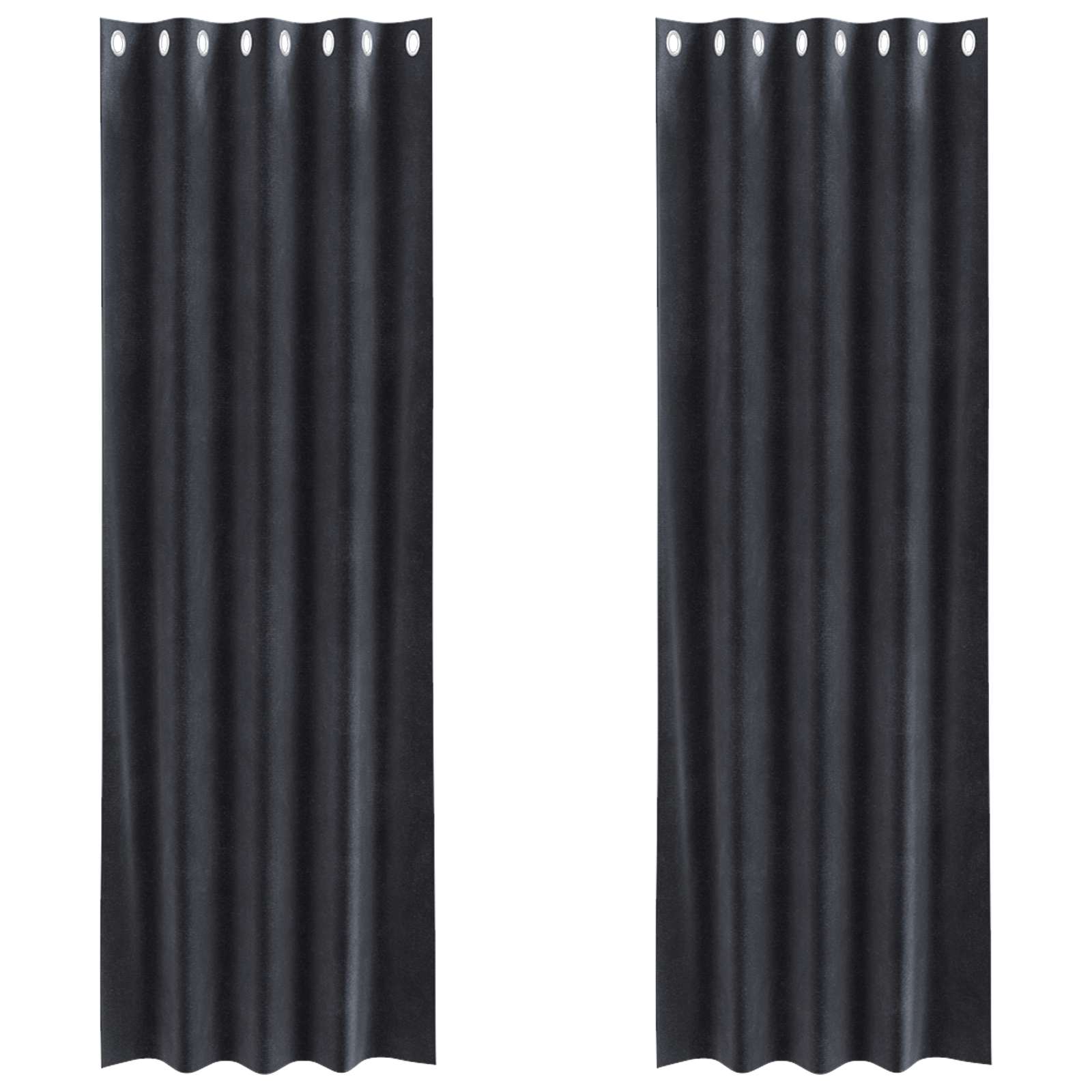 Zavjese za zamračivanje 2 pcs Tamno siva 140 x 245 cm Baršun