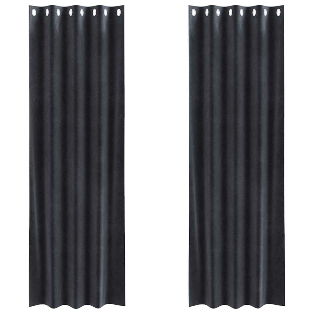Zavjese za zamračivanje 2 pcs Tamno siva 140 x 260 cm Baršun