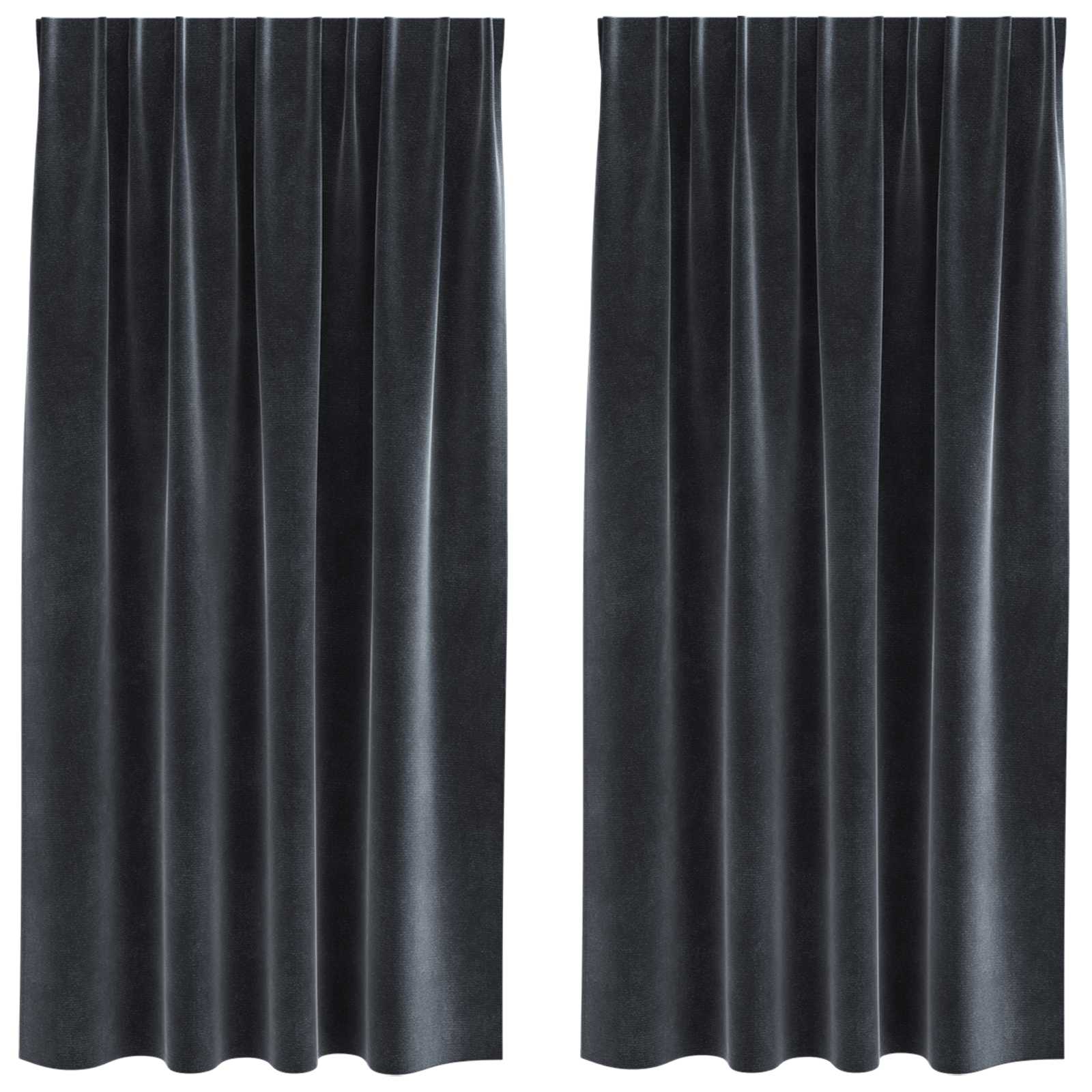 Zavjese za zamračivanje 2 pcs Tamno siva 140 x 175 cm Baršun