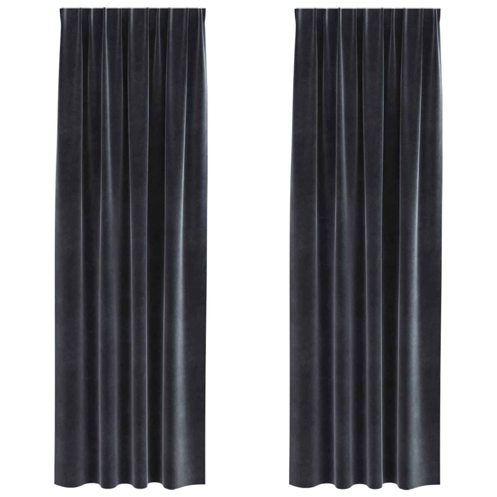 Zavjese za zamračivanje 2 pcs Tamno siva 140 x 260 cm Baršun