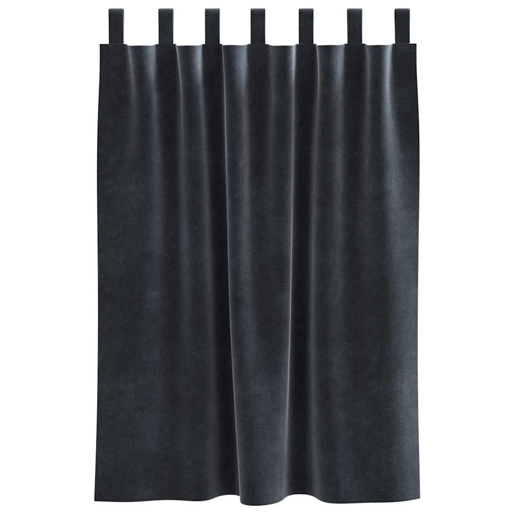 Zavjese za zamračivanje 2 pcs Tamno siva 140 x 140 cm Baršun