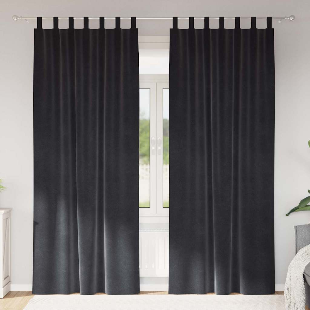 Zavjese za zamračivanje 2 kom. Tamnosiva 140 x 260 cm Baršun