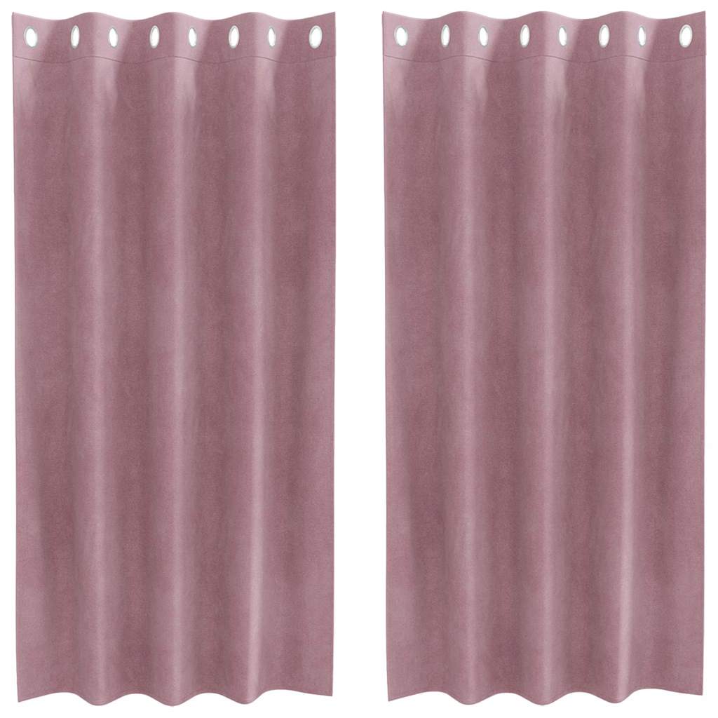 Zavjese za zamračivanje 2 pcs Tamno ružičasta 140 x 175 cm