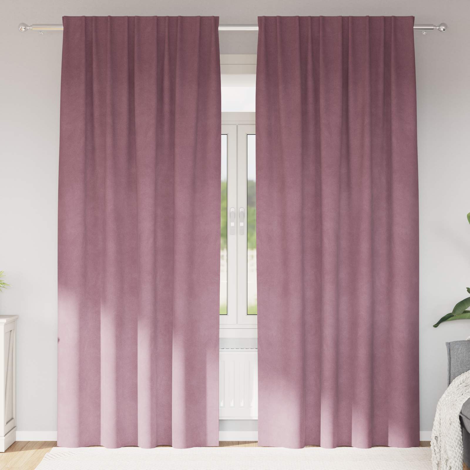 Zavjese za zamračivanje 2 pcs Tamno ružičasta 140 x 260 cm