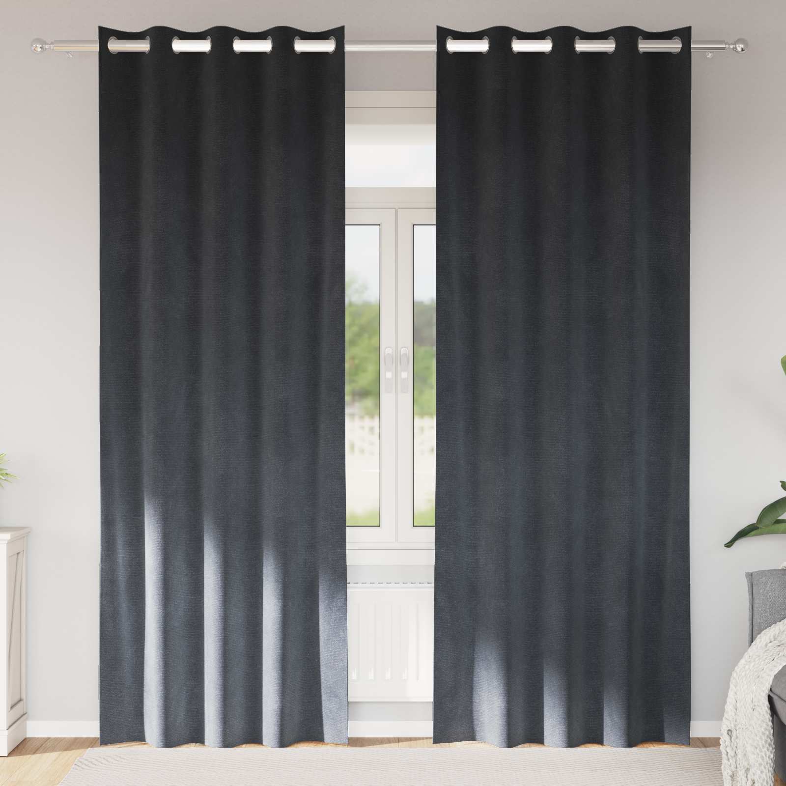 Zavjese za zamračivanje 2 pcs Svijetlo siva 140 x 260 cm Baršun