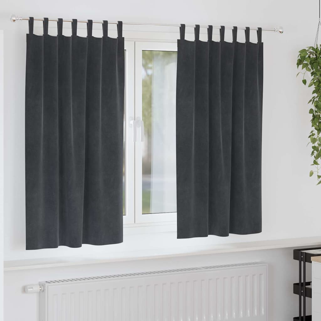 Zavjese za zamračivanje 2 pcs Svijetlo siva 140 x 175 cm Baršun