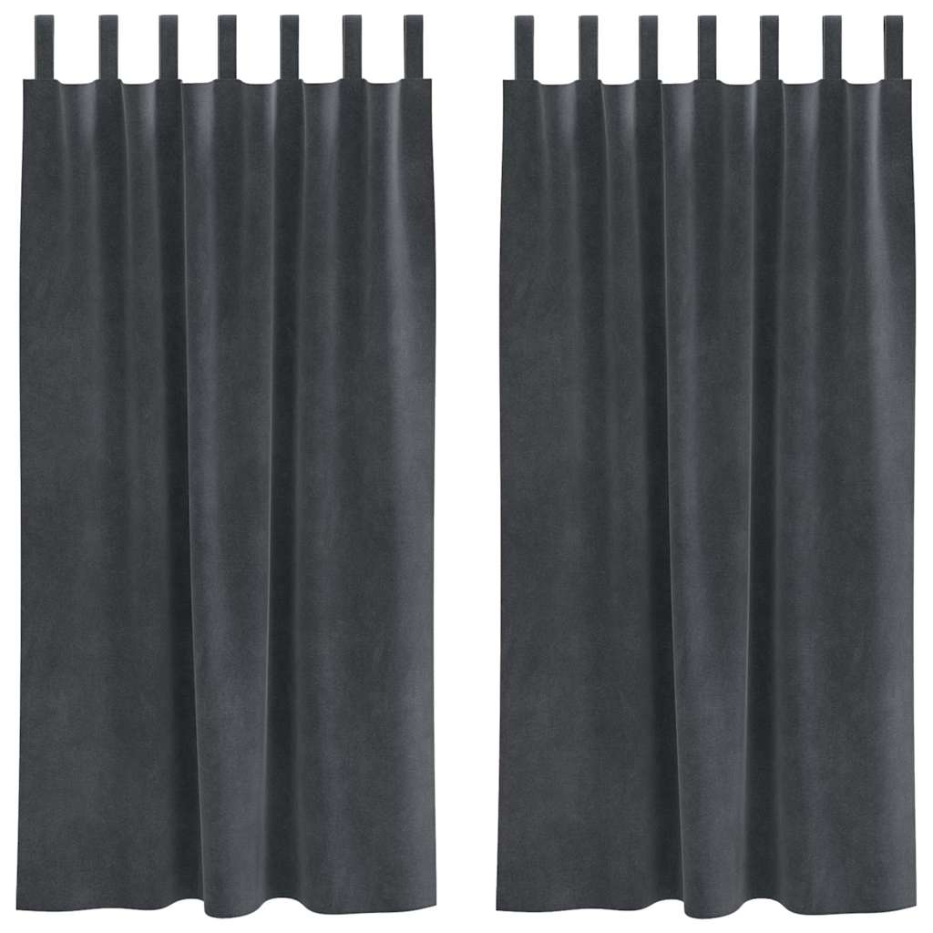 Zavjese za zamračivanje 2 pcs Svijetlo siva 140 x 175 cm Baršun