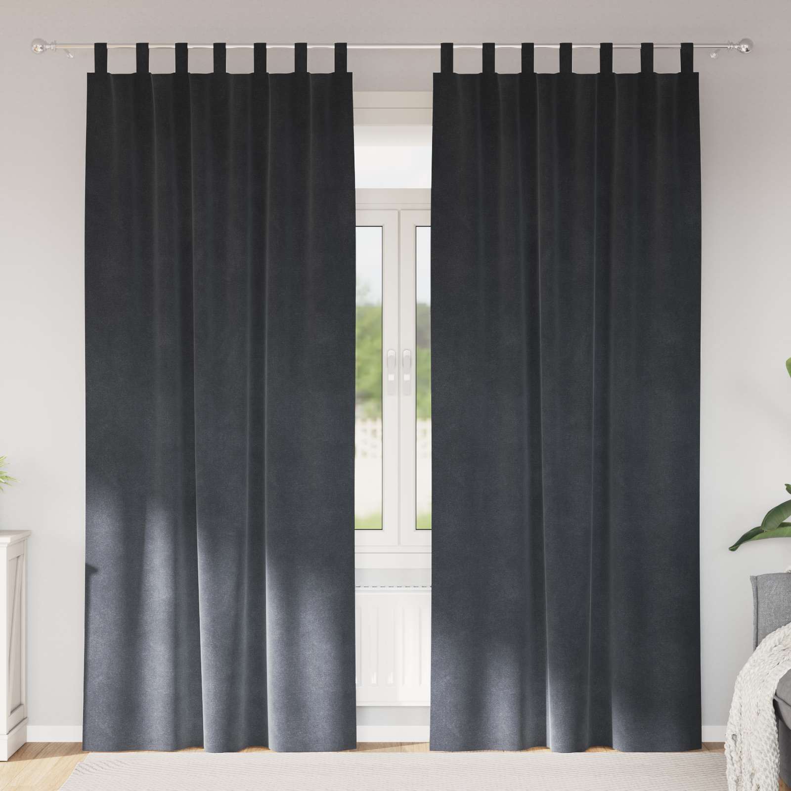 Zavjese za zamračivanje 2 pcs Svijetlo siva 140 x 260 cm Baršun