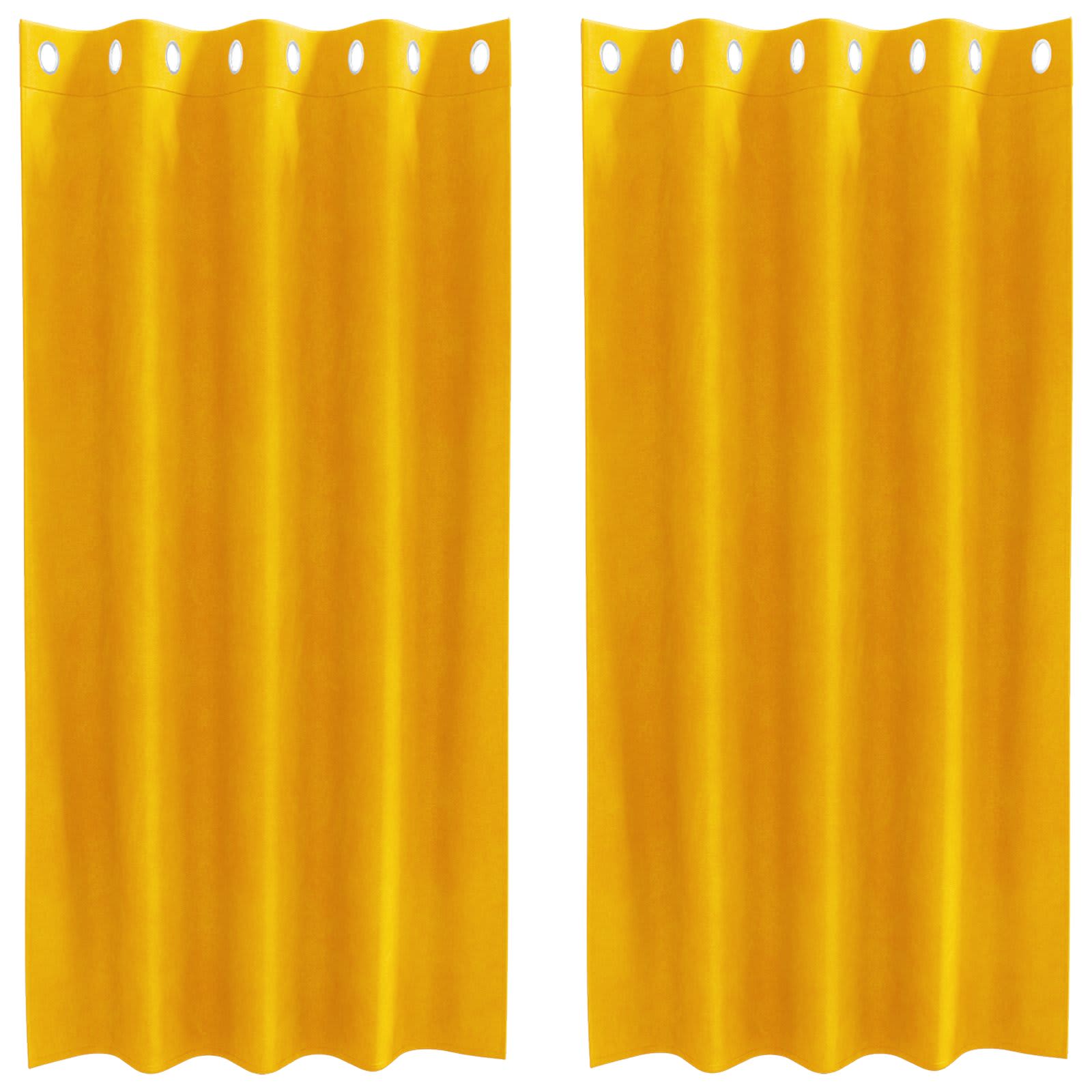 Zavjese za zamračivanje 2 pcs Žuta 140 x 175 cm Baršun