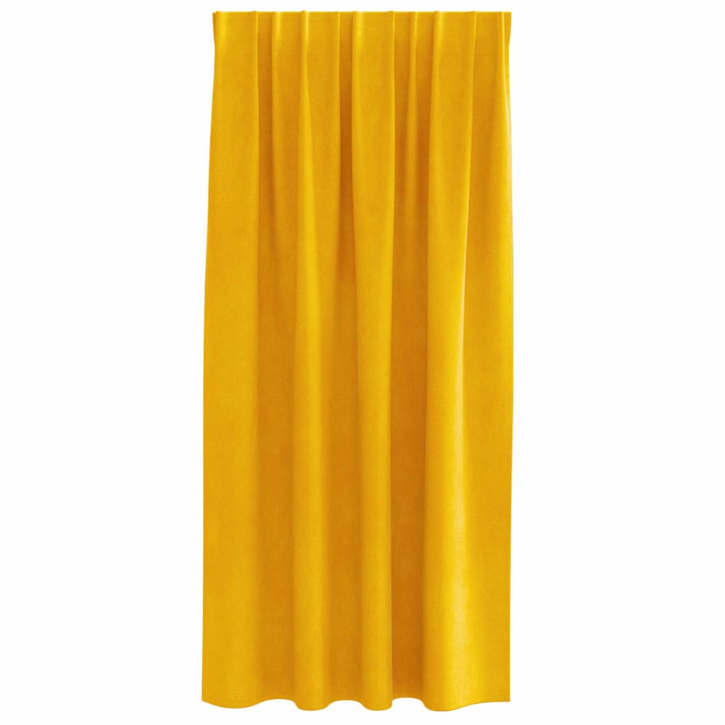Zavjese za zamračivanje 2 pcs Žuta 140 x 175 cm Baršun