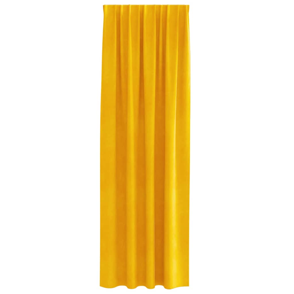 Zavjese za zamračivanje 2 pcs Žuta 140 x 225 cm Baršun