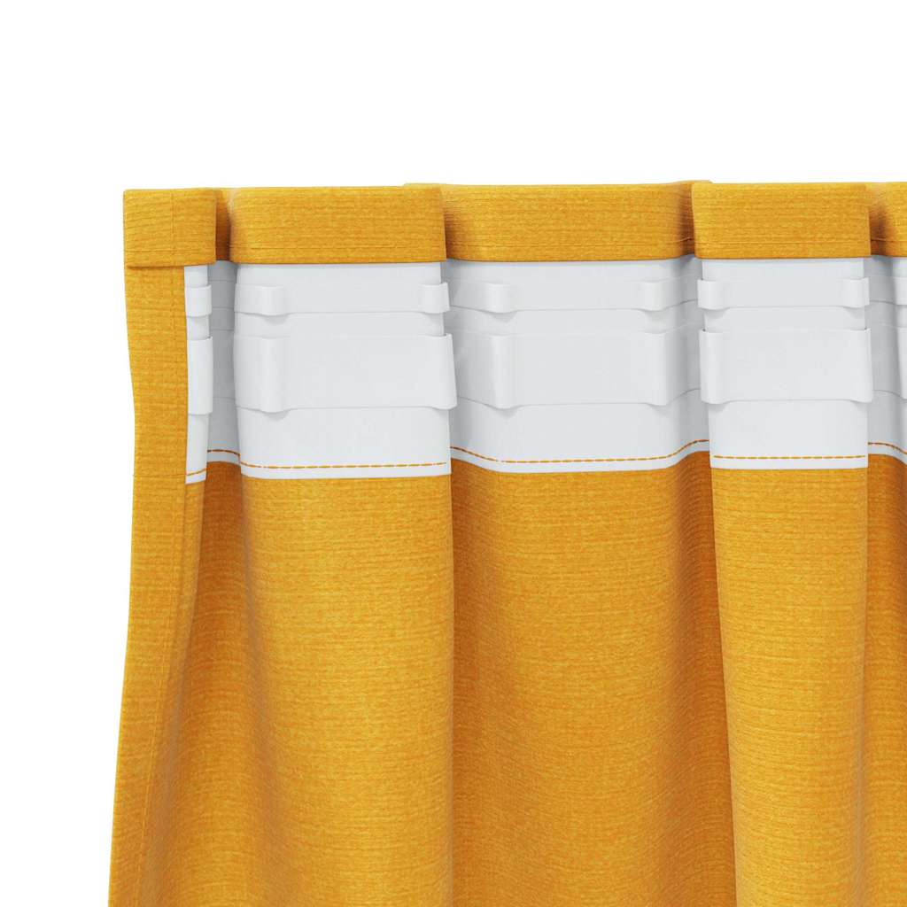 Zavjese za zamračivanje 2 pcs Žuta 140 x 245 cm Baršun
