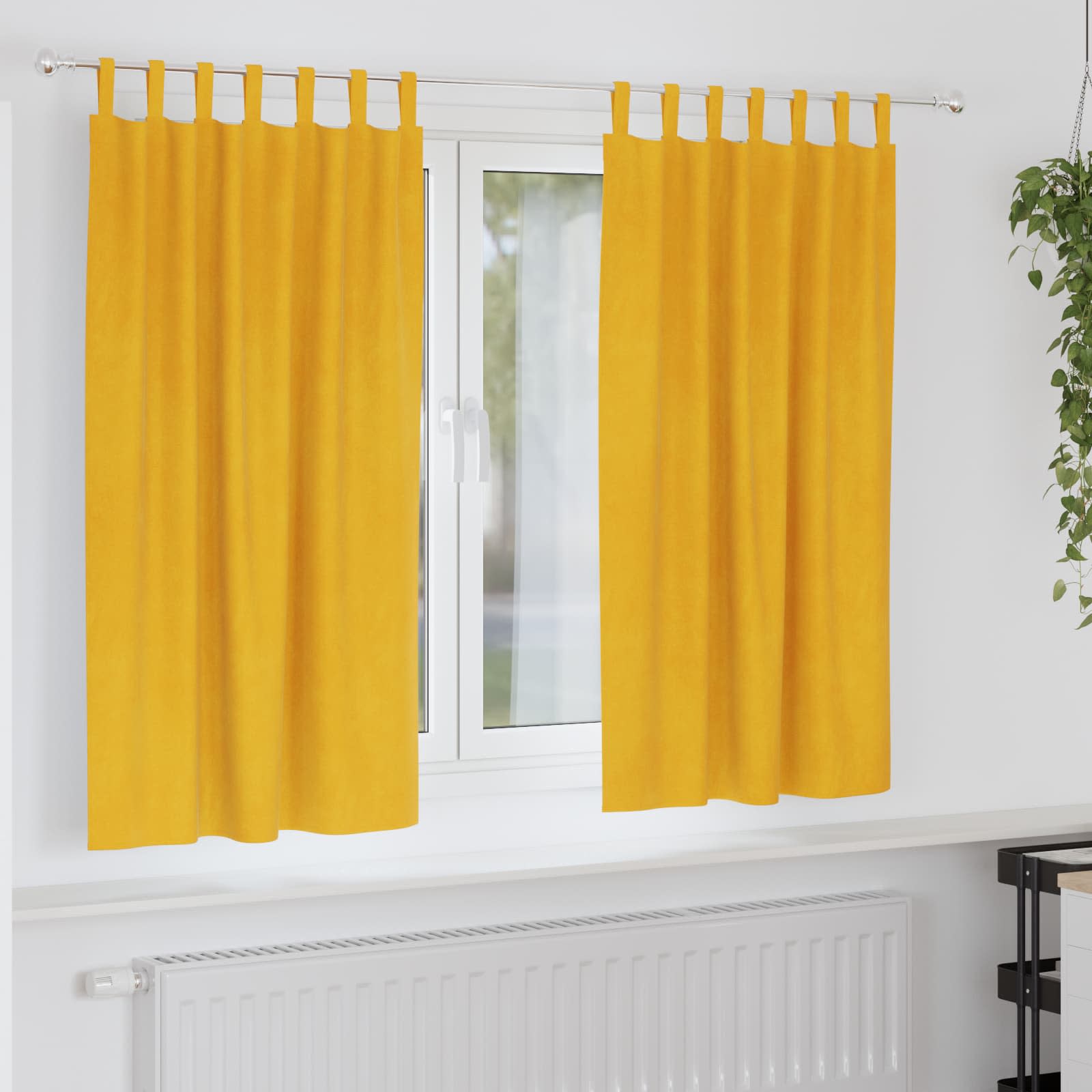 Zavjese za zamračivanje 2 pcs Žuta 140 x 175 cm Baršun