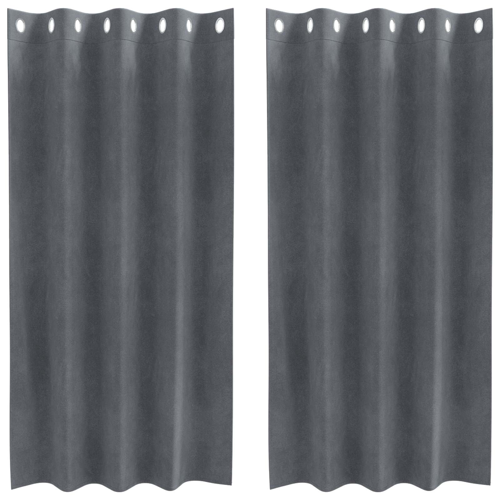 Zavjese za zamračivanje 2 pcs Svijetlo siva 140 x 175 cm Baršun