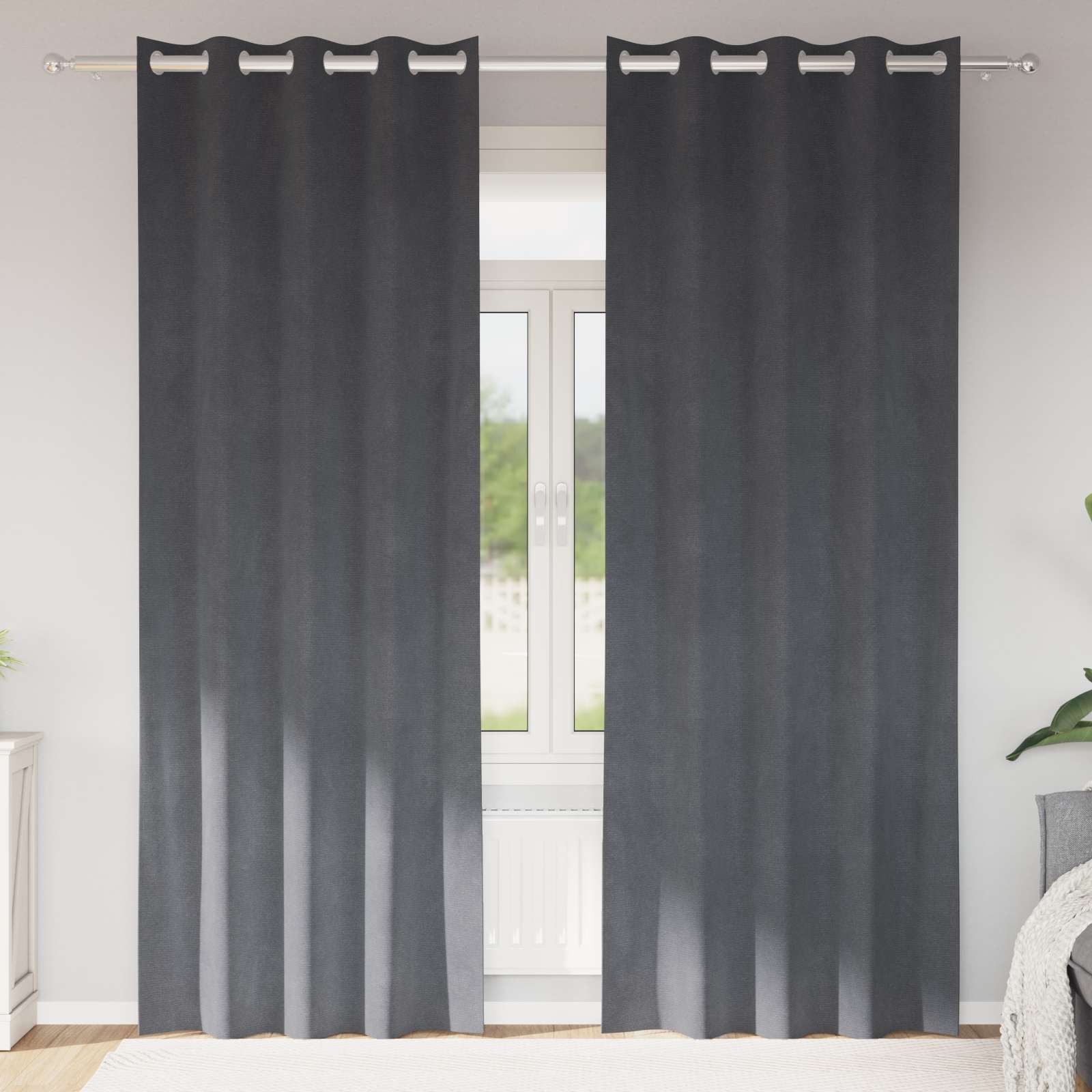 Zavjese za zamračivanje 2 kom. Svjetlosiva 140 x 225 cm Baršun