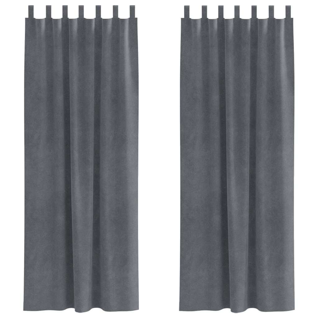 Zavjese za zamračivanje 2 pcs Svijetlo siva 140 x 245 cm Baršun
