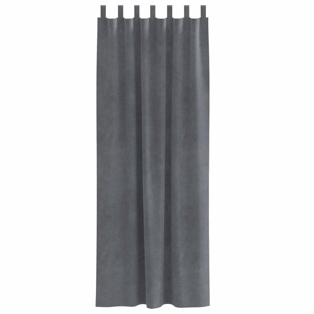 Zavjese za zamračivanje 2 pcs Svijetlo siva 140 x 245 cm Baršun