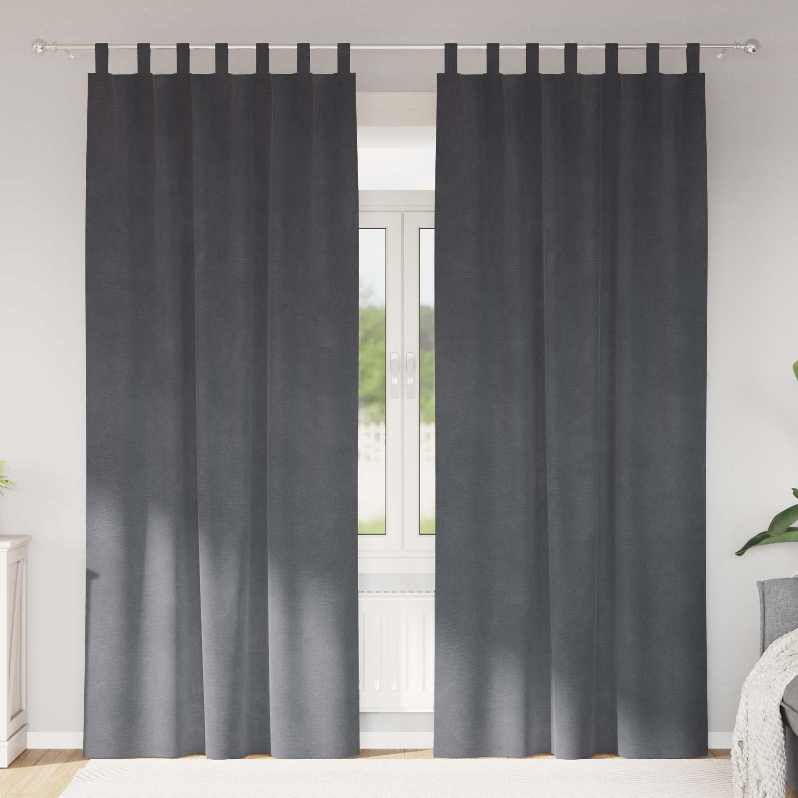 Zavjese za zamračivanje 2 pcs Svijetlo siva 140 x 260 cm Baršun
