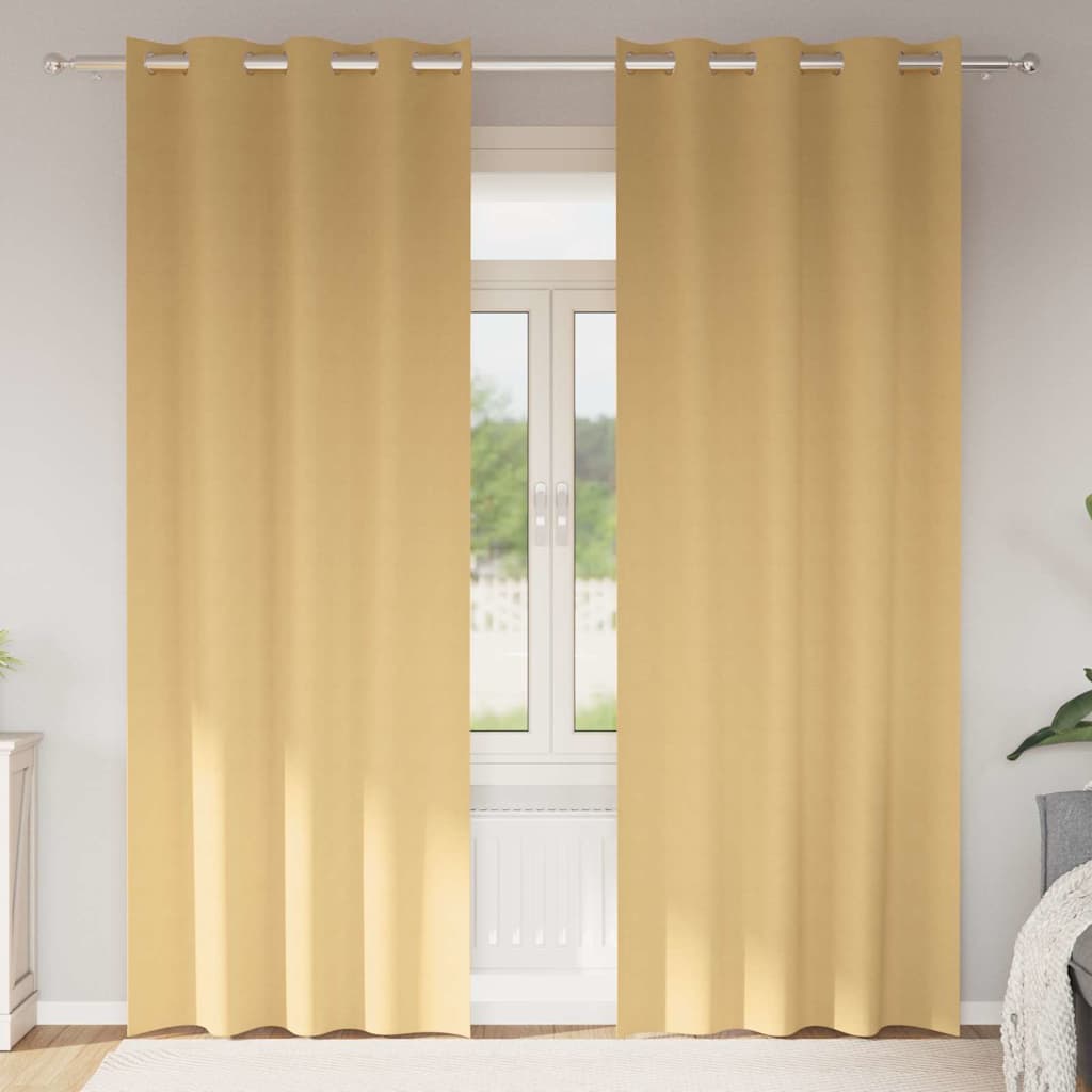 Zavjese za blackout s prstenovima 2 pcs Bež 260 x 140 cm