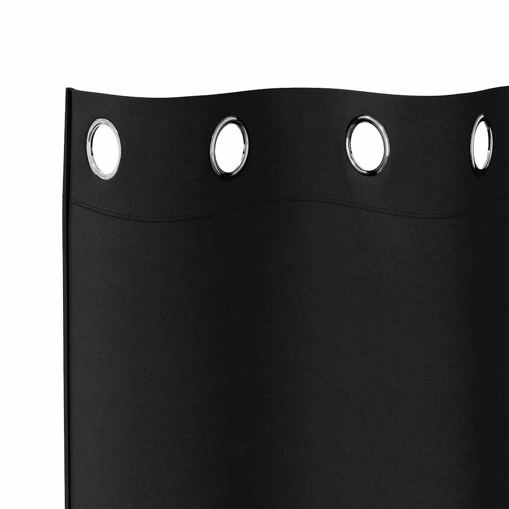 Zavjese za blackout s prstenovima 2 pcs Crna 175 x 140 cm