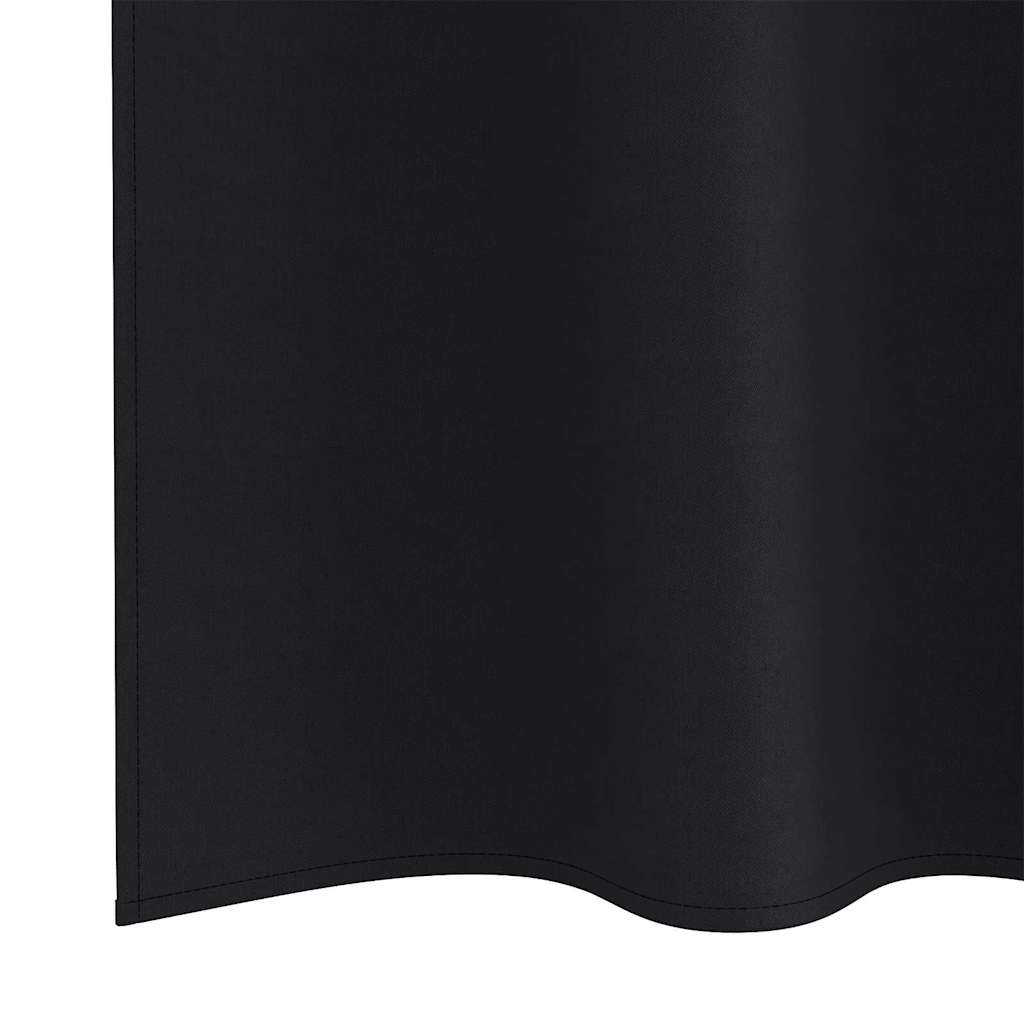 Zavjese za blackout s prstenovima 2 pcs Crna 260 x 140 cm