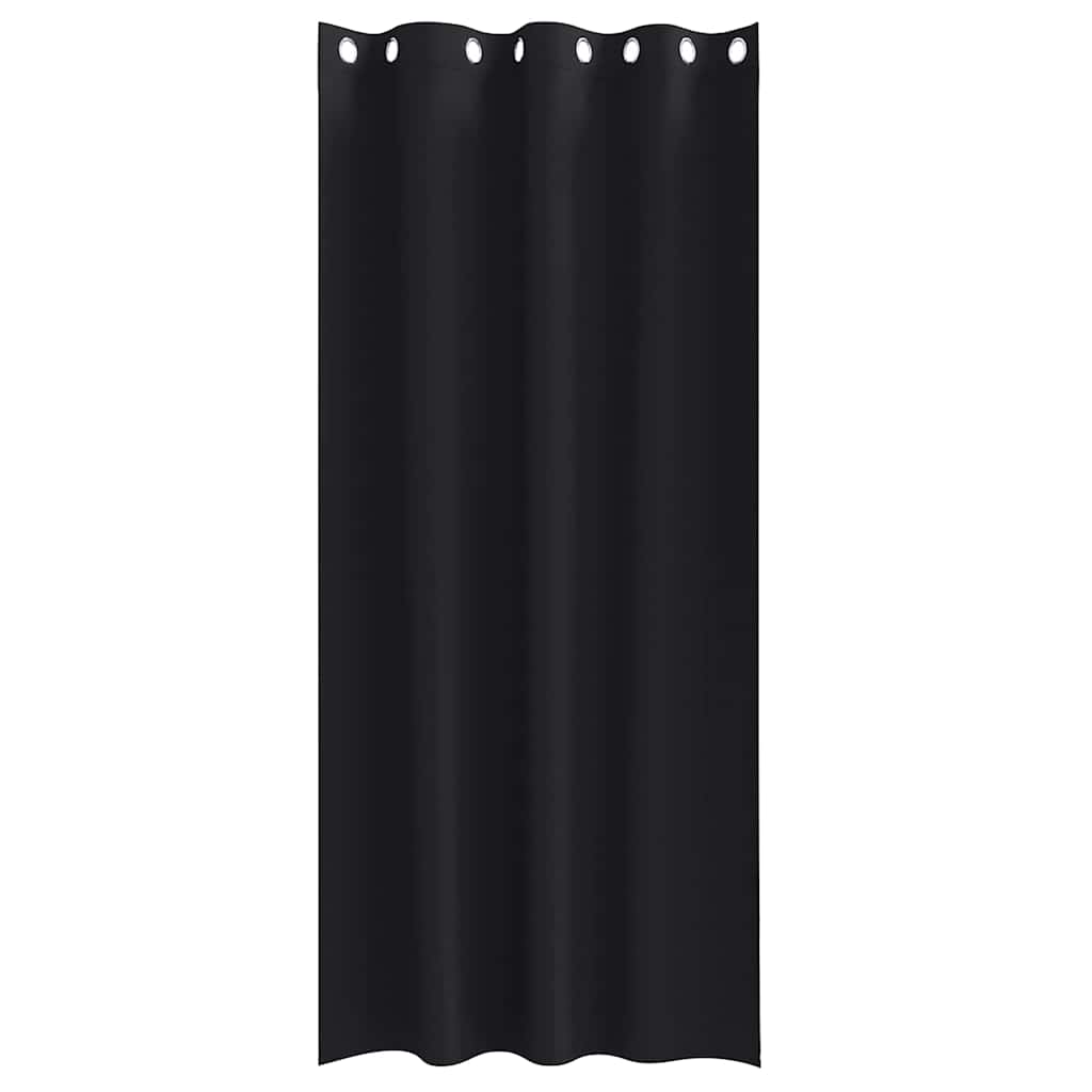 Zavjese za blackout s prstenovima 2 pcs Crna 260 x 140 cm
