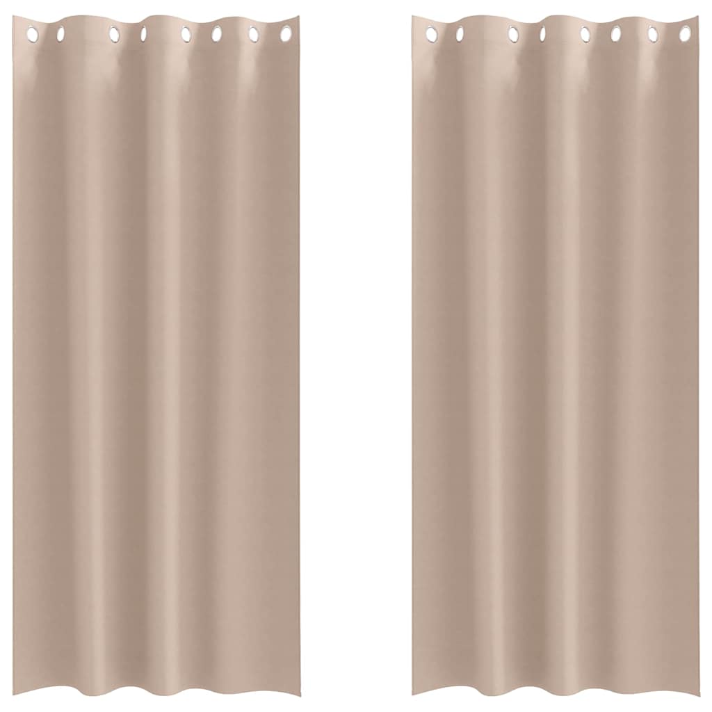 Zavjese za blackout s prstenovima 2 pcs Sivo-smeđa 225 x 140 cm