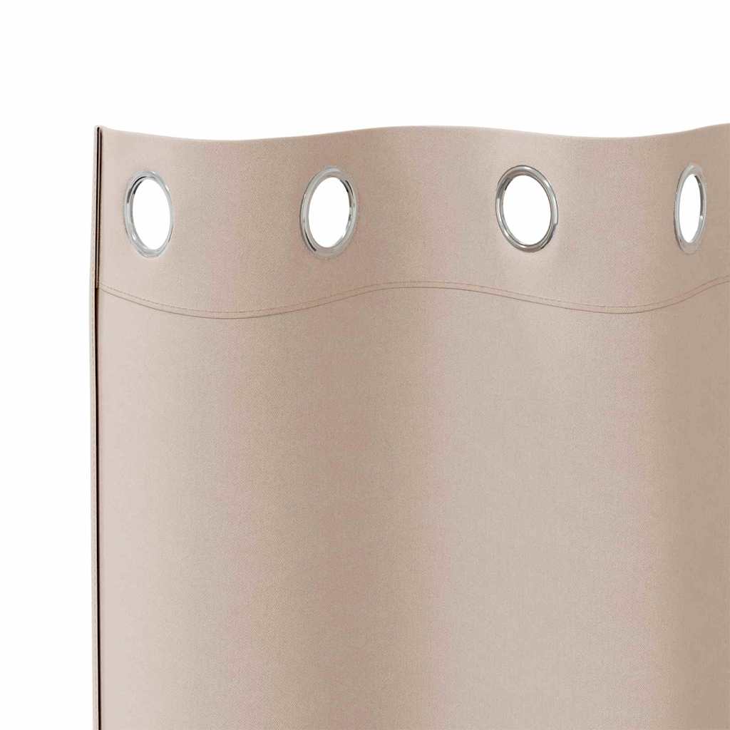 Zavjese za blackout s prstenovima 2 pcs Sivo-smeđa 260 x 140 cm