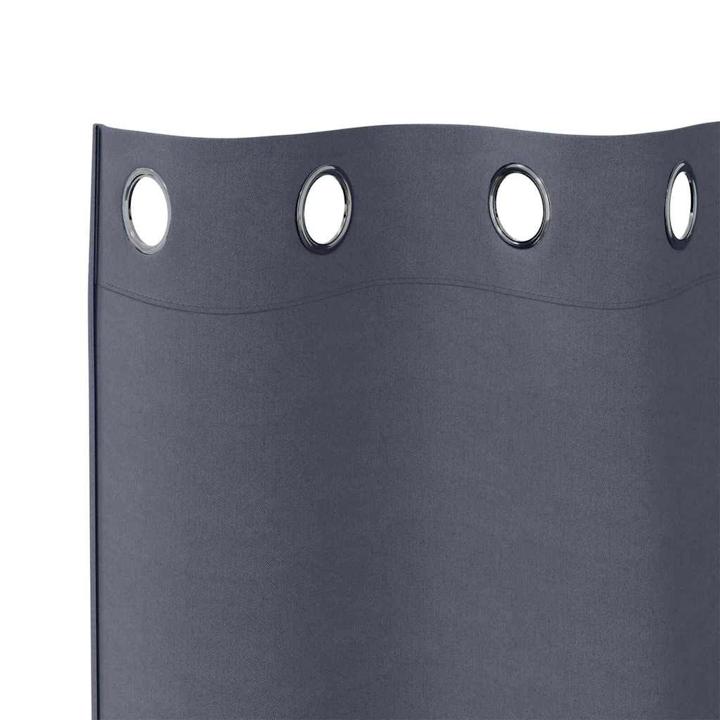Zavjese za blackout s prstenovima 2 pcs Antracit 225 x 140 cm