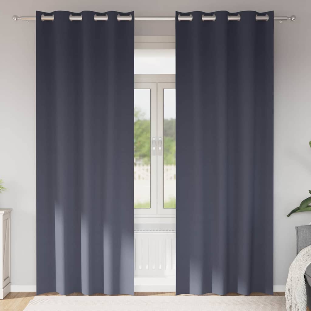 Zavjese za blackout s prstenovima 2 pcs Antracit 245 x 140 cm