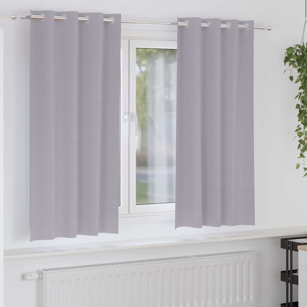 Zavjese za blackout s prstenovima 2 pcs Metalna Siva