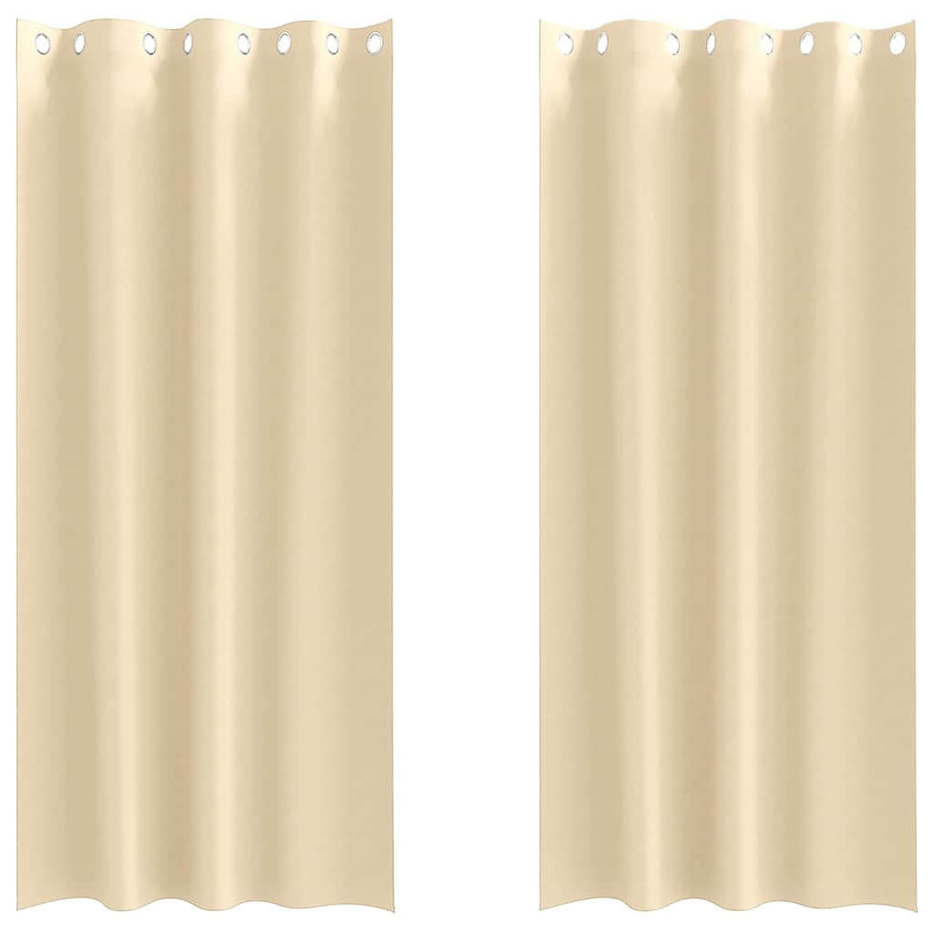 Zavjese za blackout s prstenovima 2 pcs Krema 225 x 140 cm