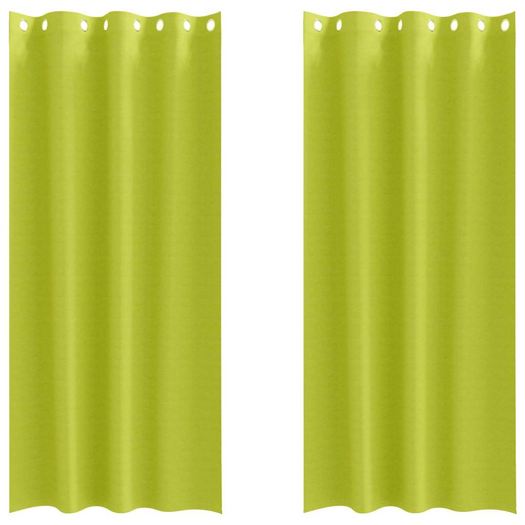 Zavjese za blackout s prstenovima 2 pcs Zelena 225 x 140 cm