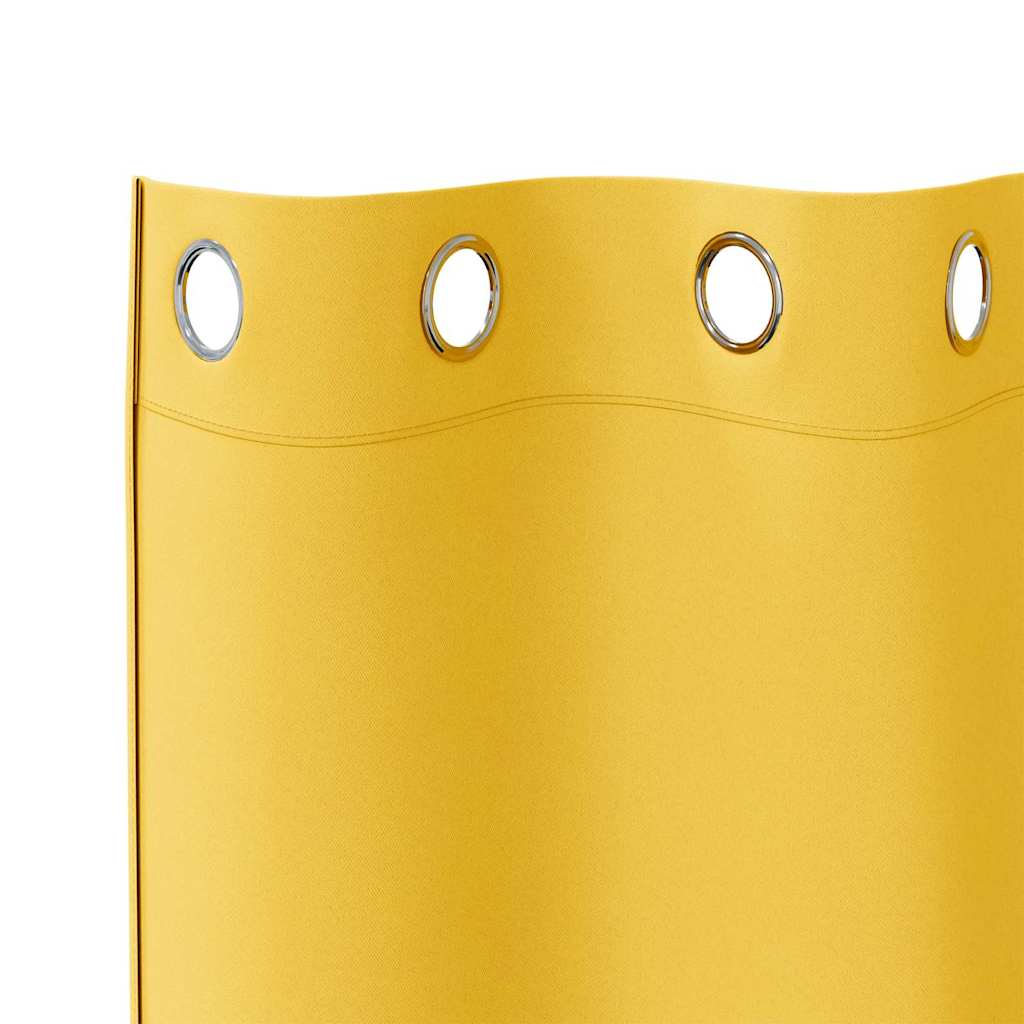 Zavjese za blackout s prstenovima 2 pcs Žuta 175 x 140 cm