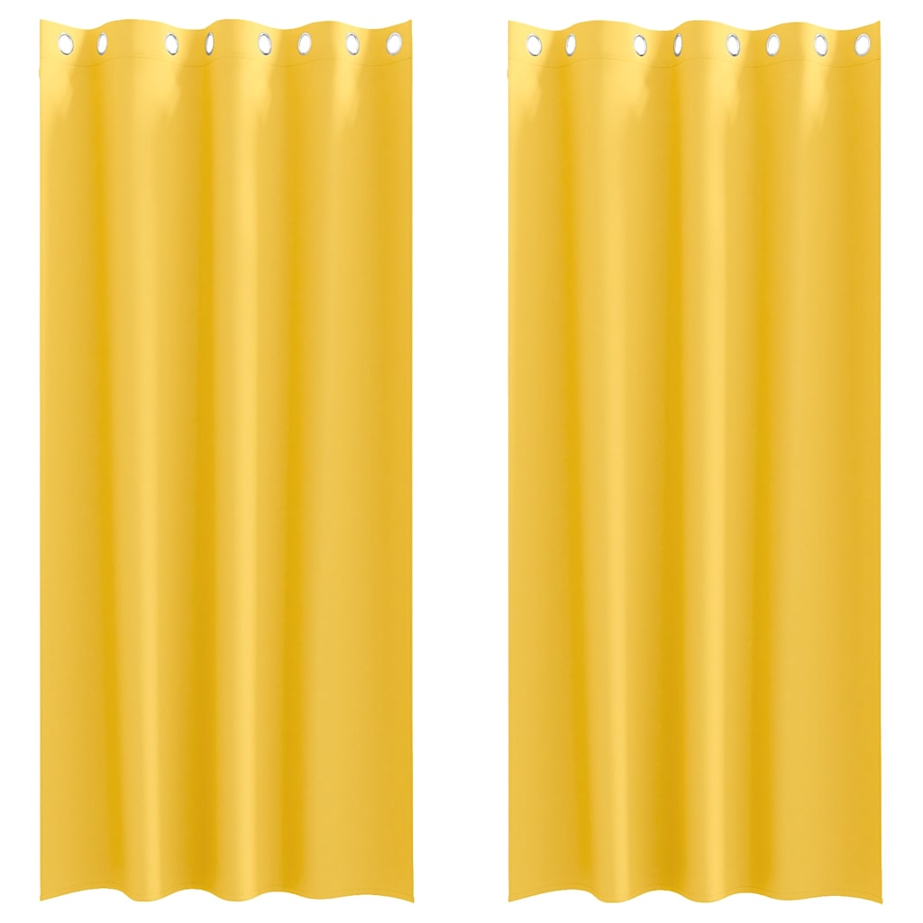 Zavjese za blackout s prstenovima 2 pcs Žuta 245 x 140 cm