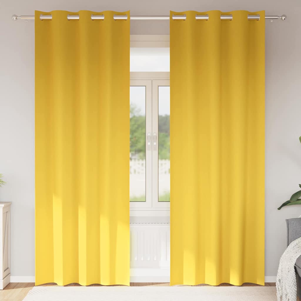 Zavjese za blackout s prstenovima 2 pcs Žuta 260 x 140 cm